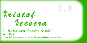 kristof vecsera business card